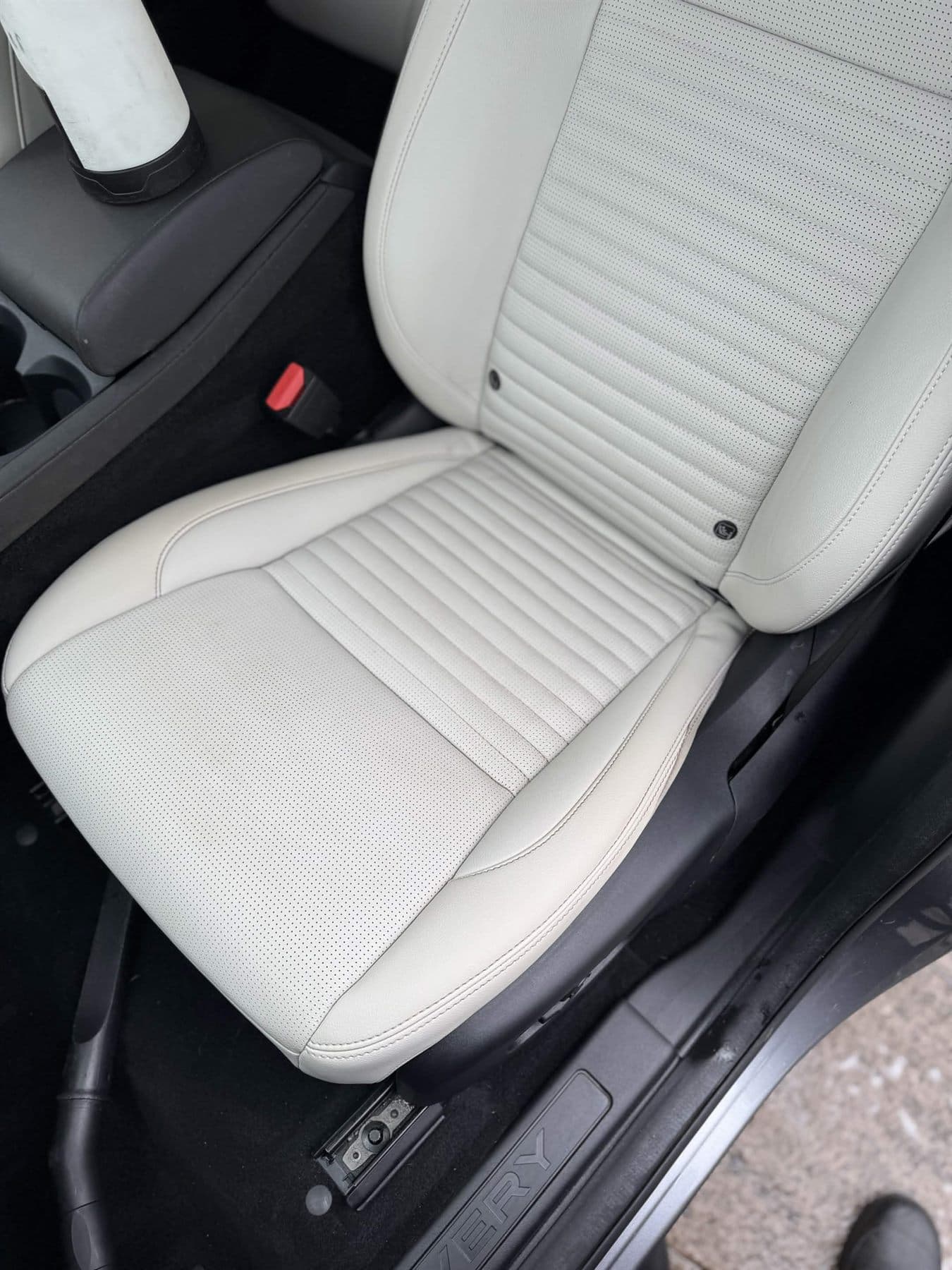 Light car seat after stain removal